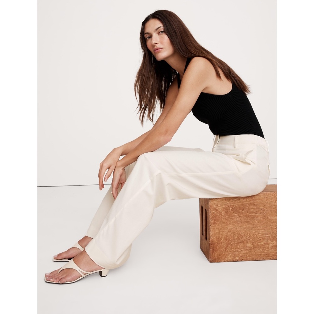 NWT Banana Republic The Everyday Wide-Leg Pant | Iced Vanilla Ivory - Picture 4 of 8